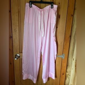 Pink and White Striped Drawstring Lounge Pants